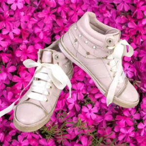 Upcycled Guess Factory Barbie Pink Hightop Sneakers! "Joannes"